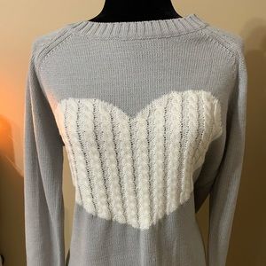 Gray heart sweater